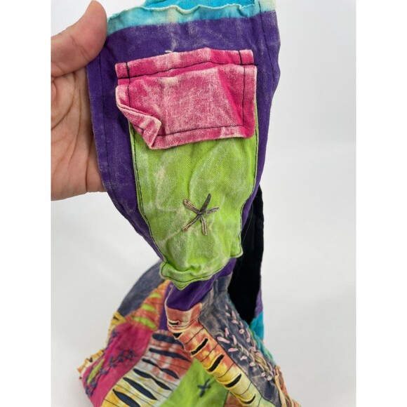 Tie Dye Hippie Hobo Colorful Artsy Shoulder Crossbody Bag Cotton Satchel Nepal - Picture 5 of 8
